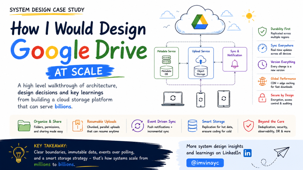 How I Would Design Google Drive at Scale (A System Design Case Study)
